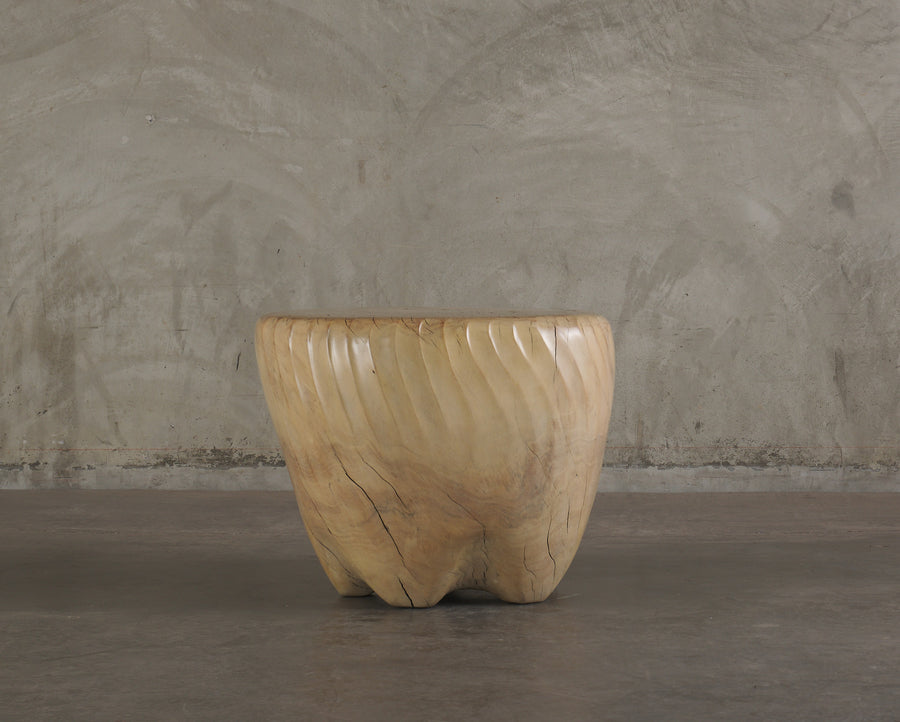 IVORY COTTONWOOD SIDE TABLE BY DAN POLLOCK