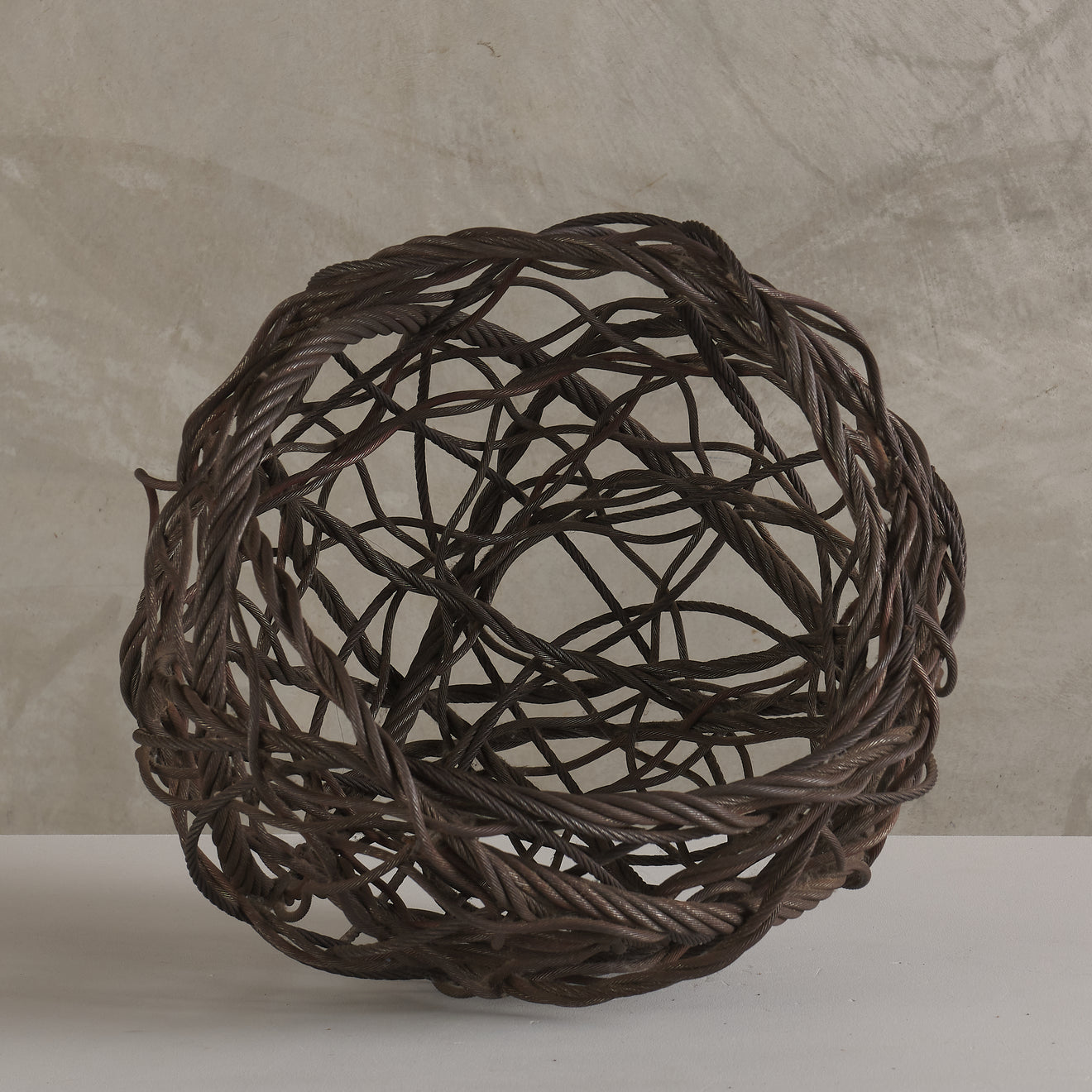 JAPANESE WIRE 'BASKET' SCULPTURE, 20th C