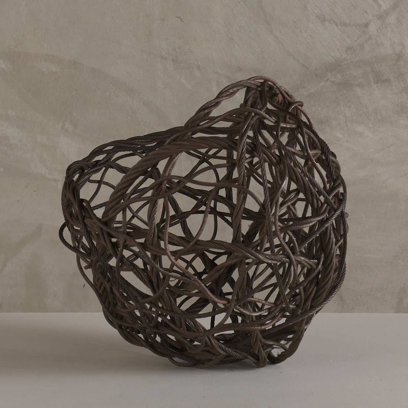 JAPANESE WIRE 'BASKET' SCULPTURE, 20th C