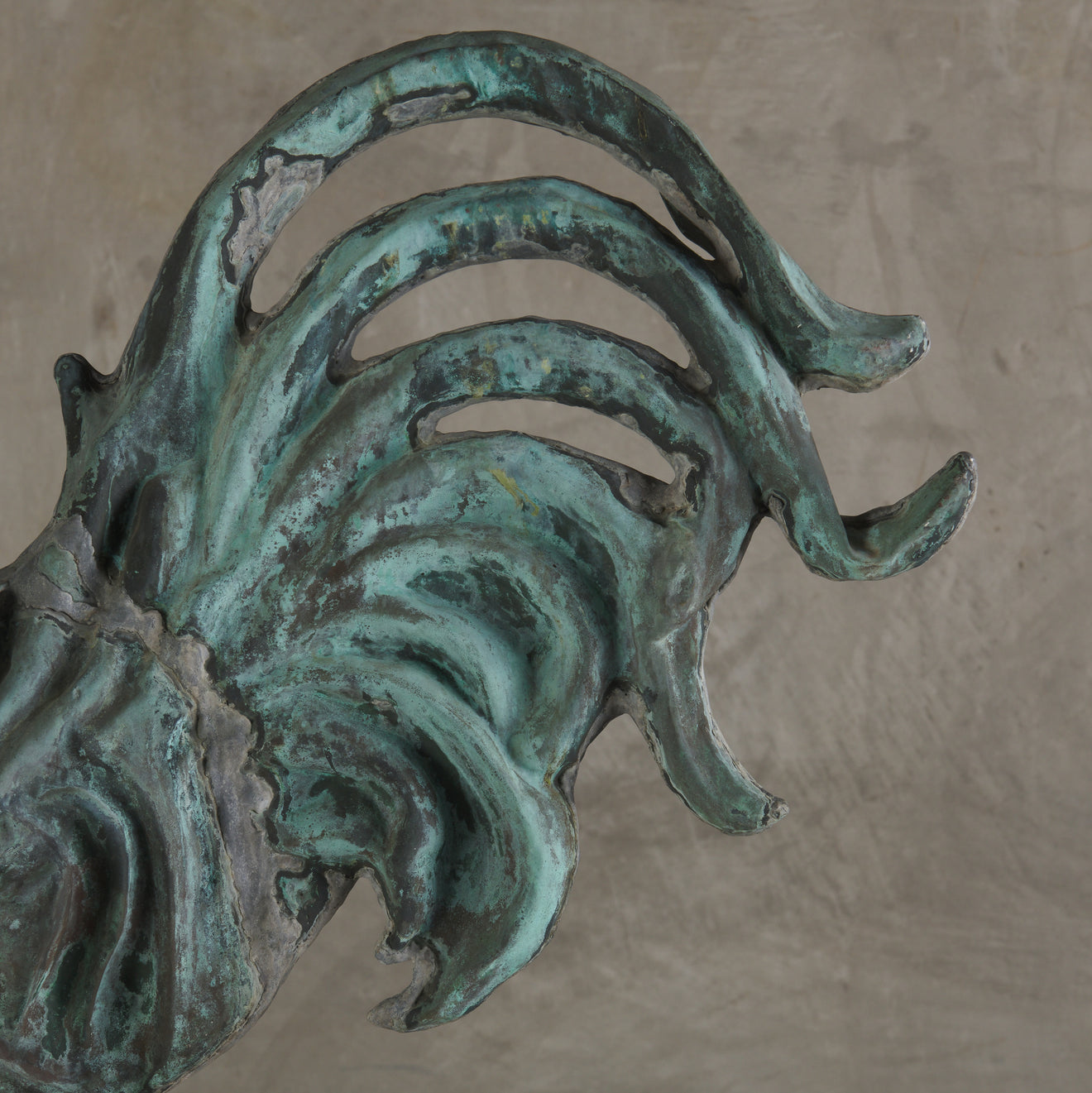 LARGE FRENCH COPPER FULL-BODIED ROOSTER WEATHER VANE(s)