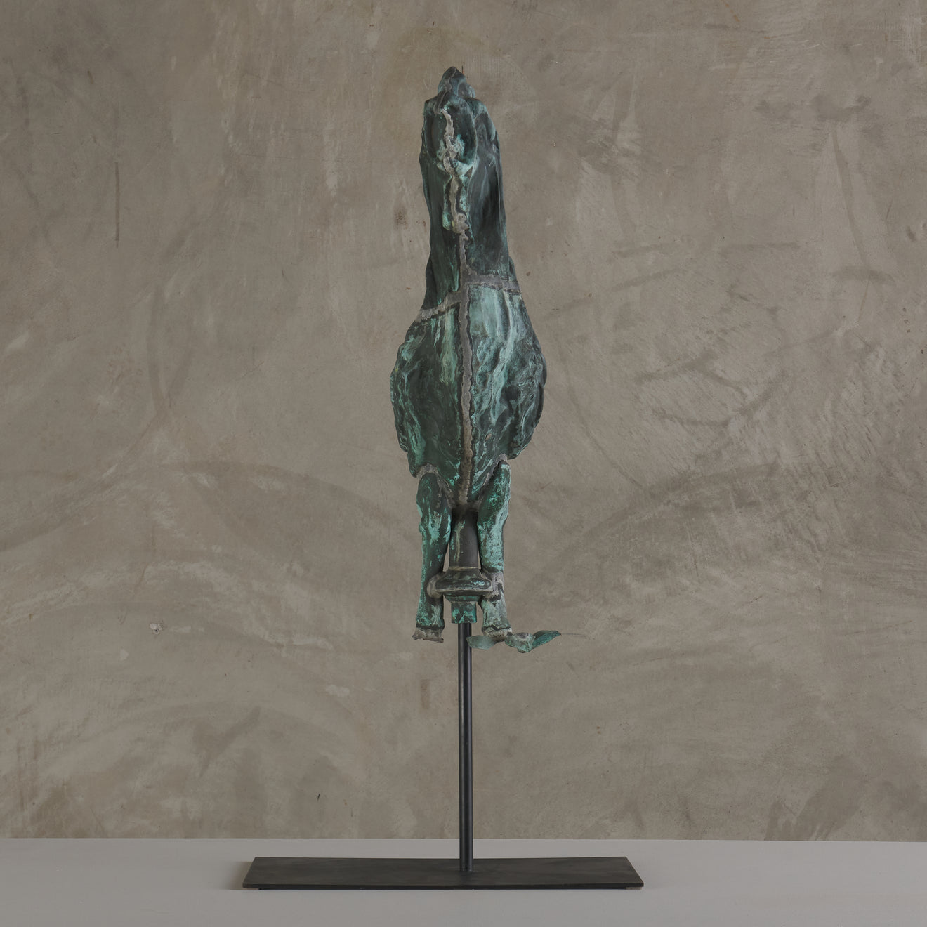 LARGE FRENCH COPPER FULL-BODIED ROOSTER WEATHER VANE(s)