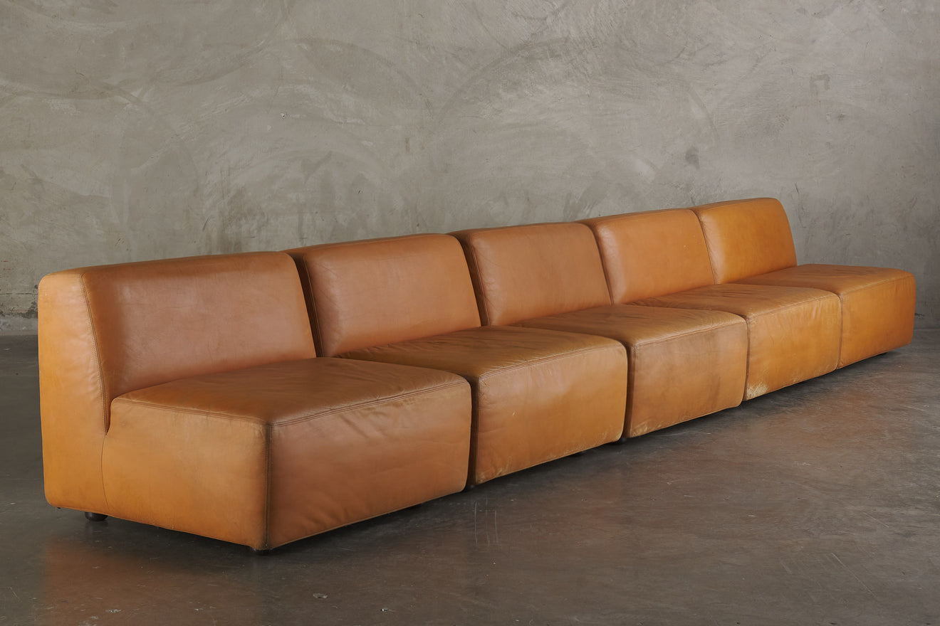 LEATHER ITALIAN 5PC SECTIONAL SOFA