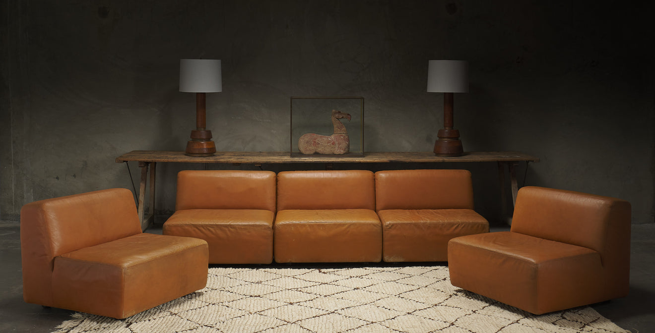 LEATHER ITALIAN 5PC SECTIONAL SOFA