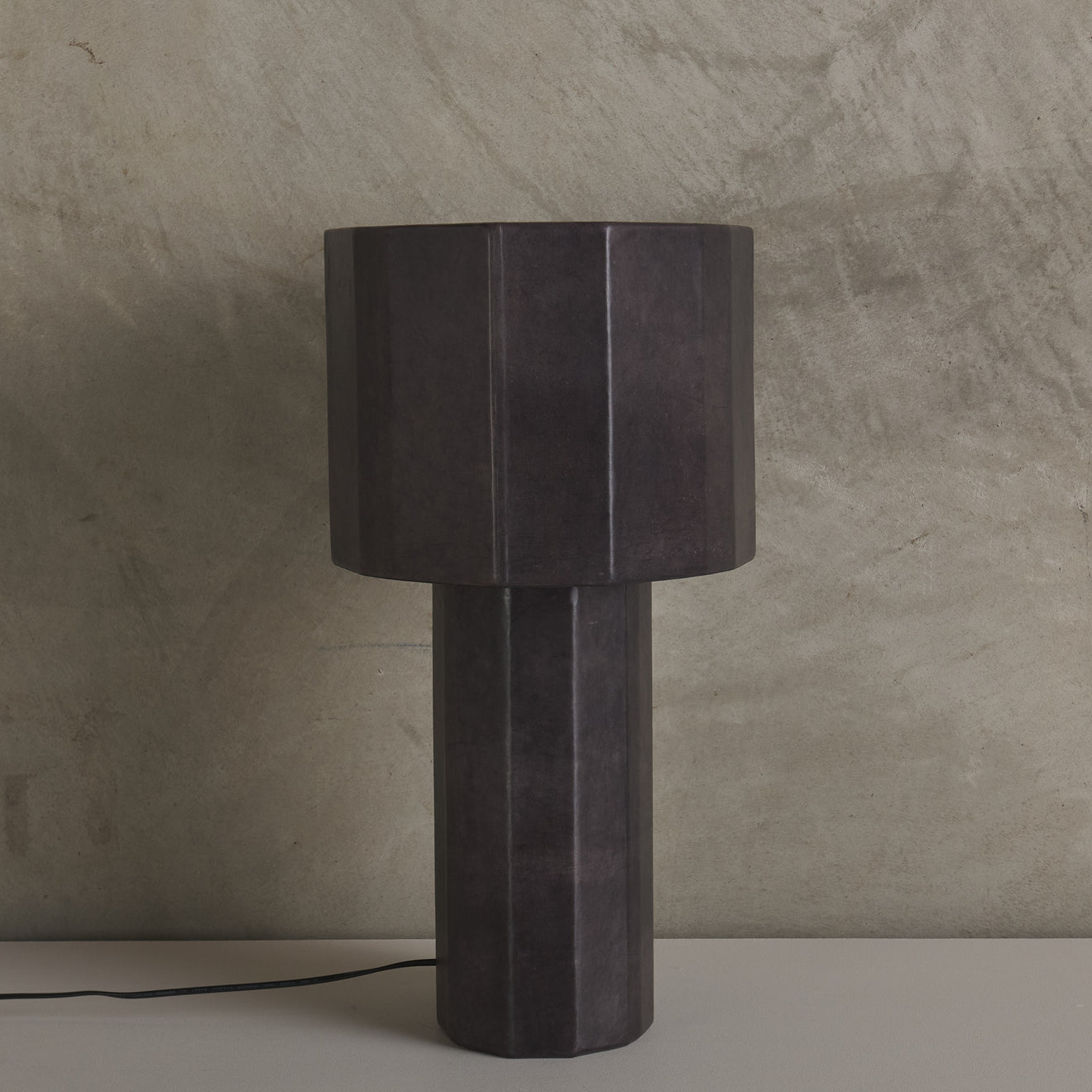 PARCHMENT MERIDA TABLE LAMP, BLACK