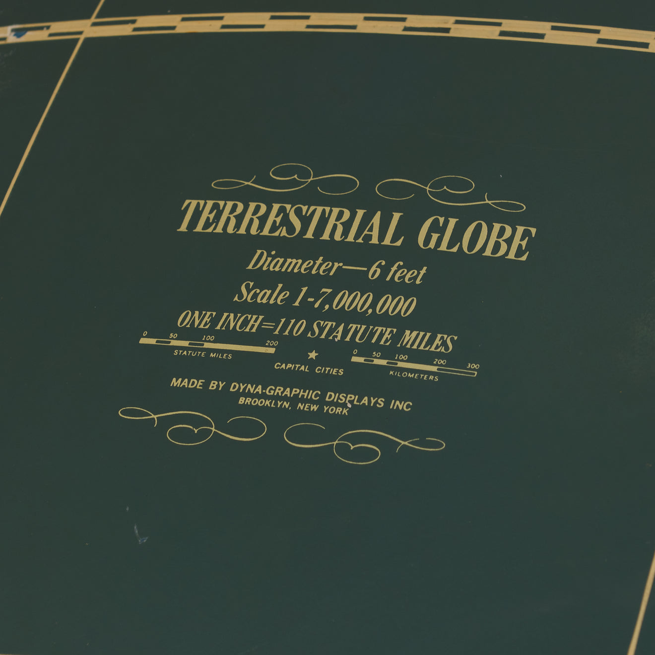 MONUMENTAL 6 FOOT DIAM. WORLD GLOBE WITH MOTOR