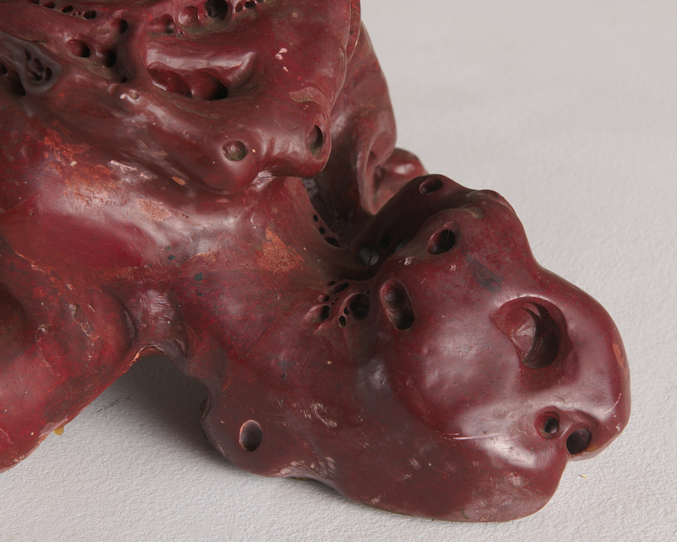 MONUMENTAL CARVED SOAPSTONE BASKET OF FLOWERS