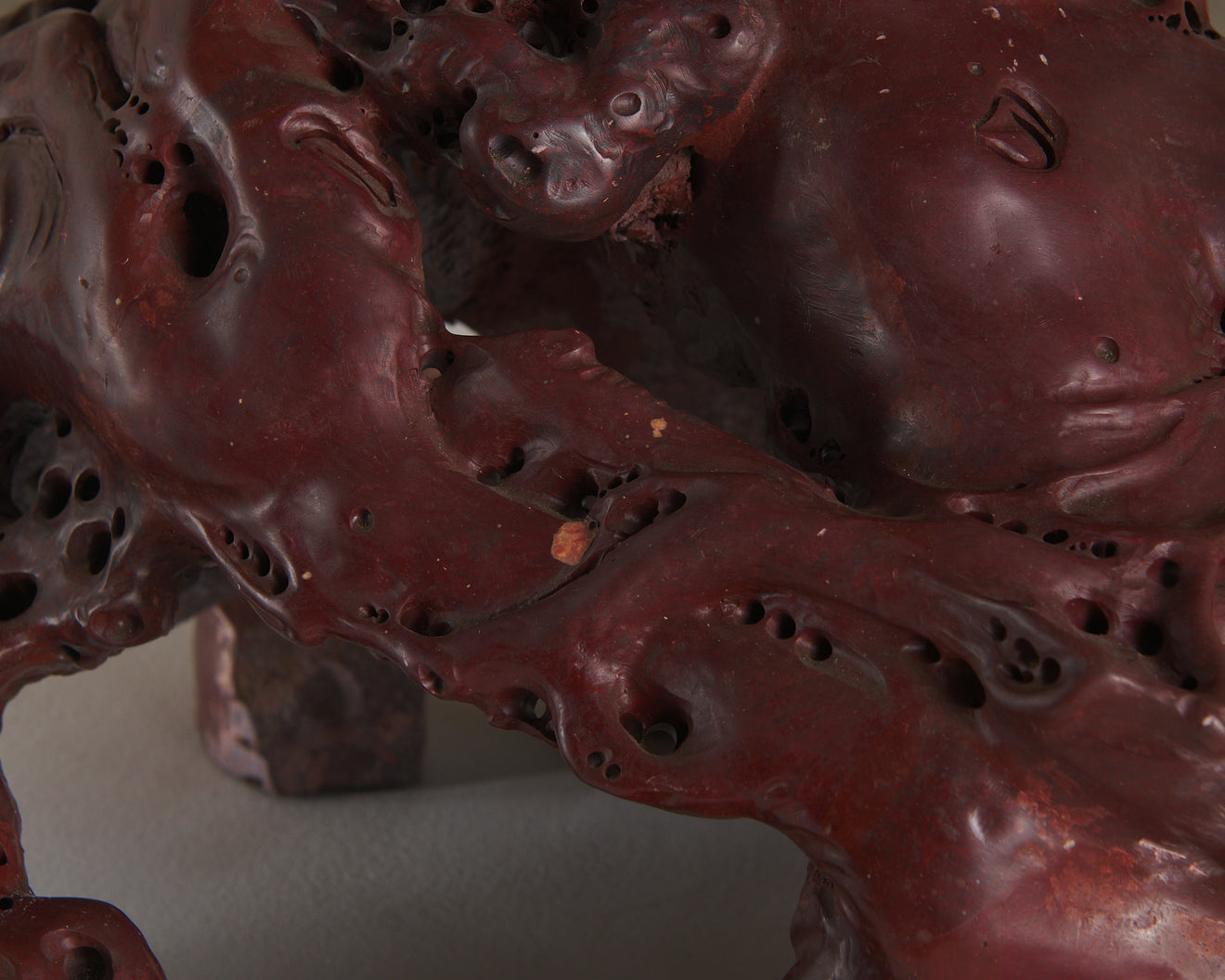 MONUMENTAL CARVED SOAPSTONE BASKET OF FLOWERS