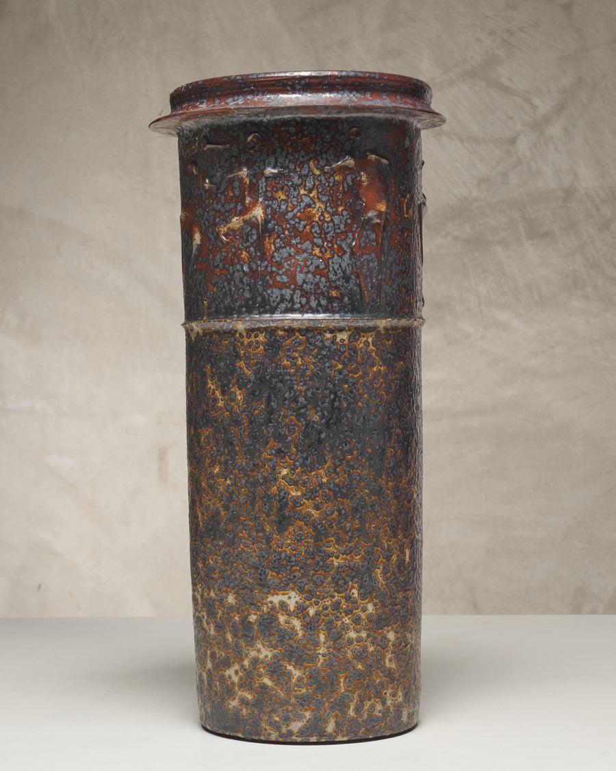 MONUMENTAL SIGNED CLAES THELL STONEWARE VASE, SWEDEN, C1971