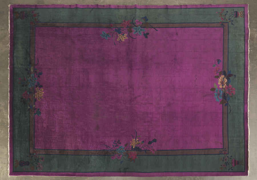 JEWEL TONED NICHOL'S ART DECO RUG