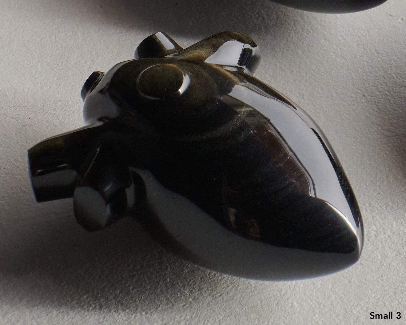 OBSIDIAN CARVED HEART(S), LARGE & SMALL