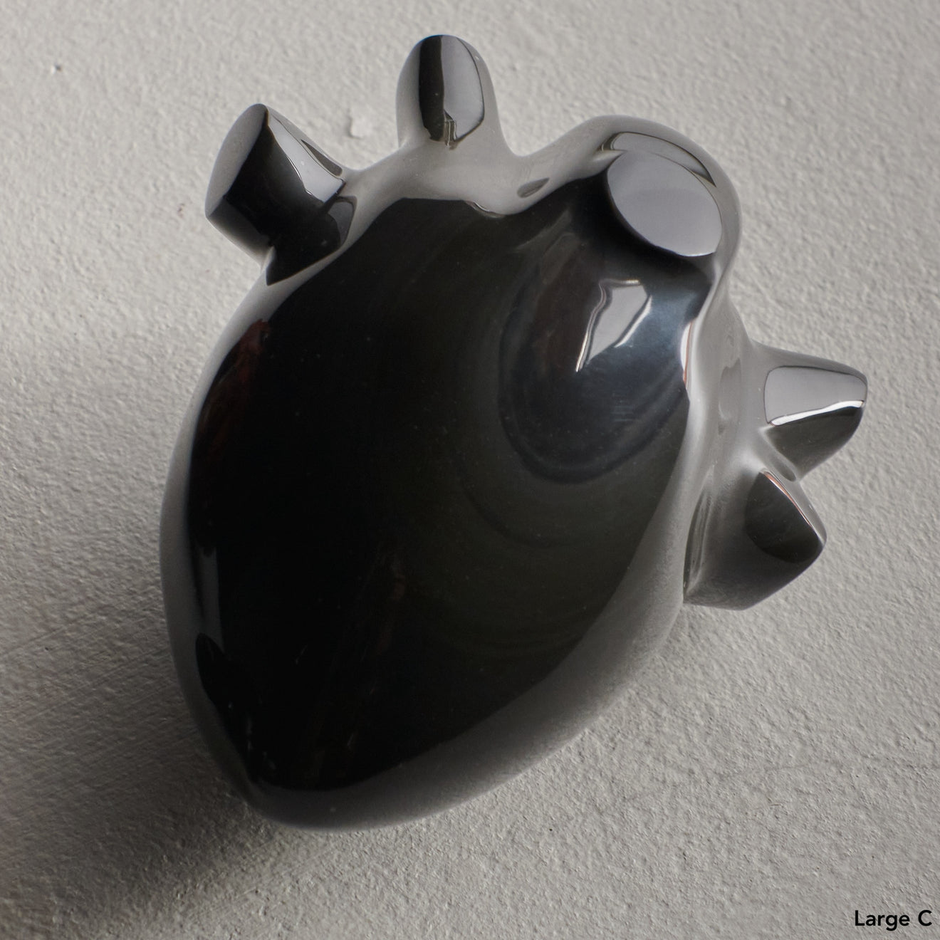 OBSIDIAN CARVED HEART(S), LARGE & SMALL