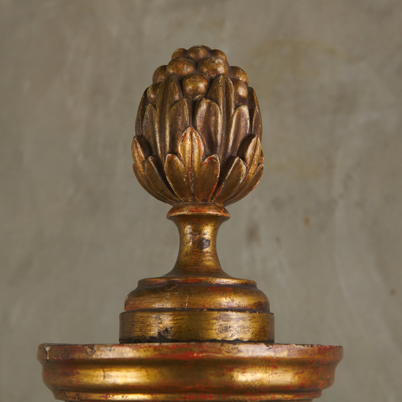 PAIR OF 19TH C POLYCHROME FINIALS