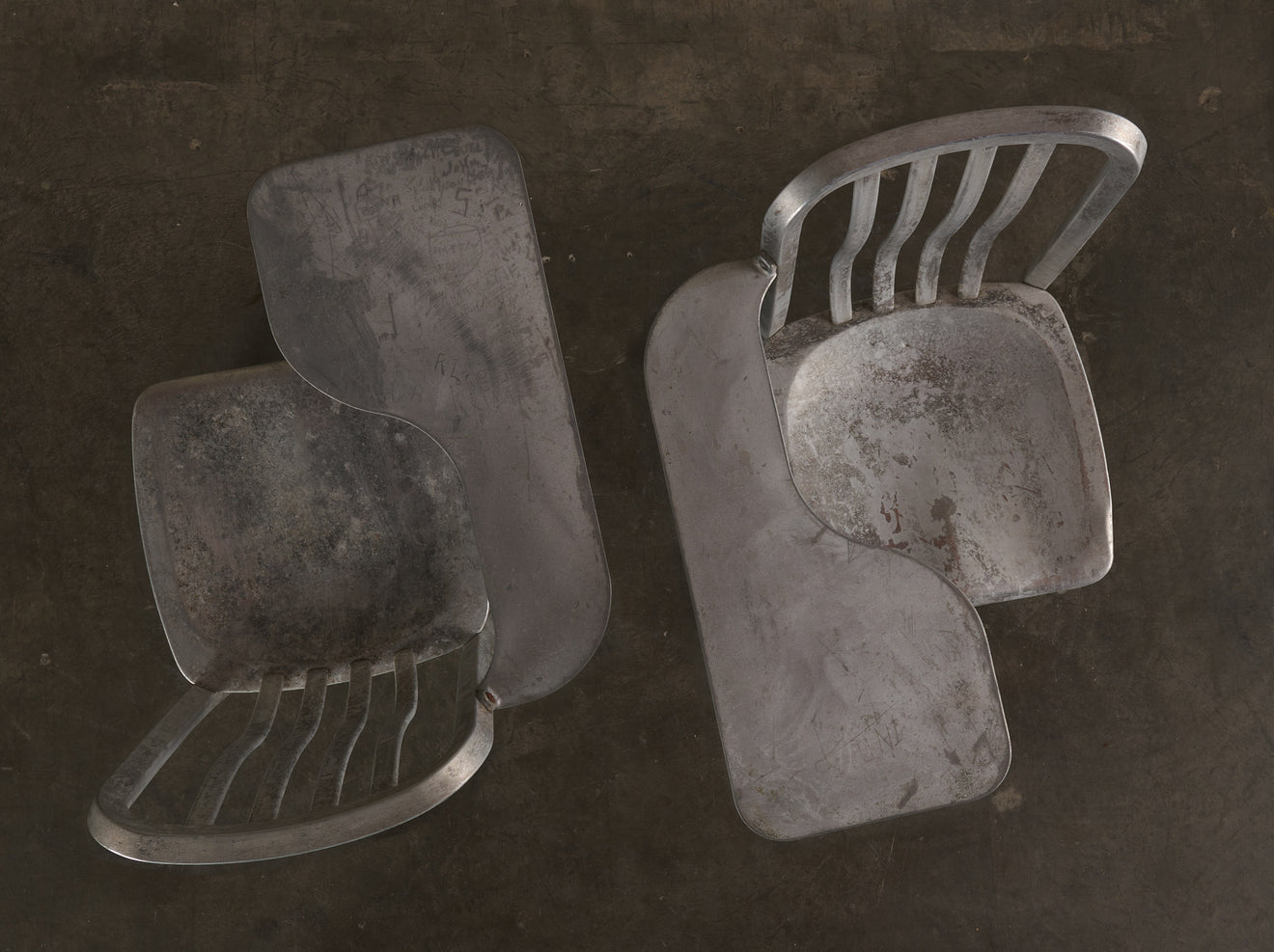 PAIR OF ALUMINUM STUDENT DESK/CHAIRS
