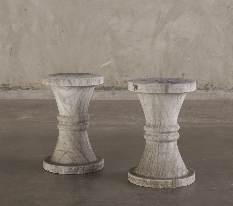 PAIR OF CARRERA MARBLE STOOLS/TABORETS, C1950