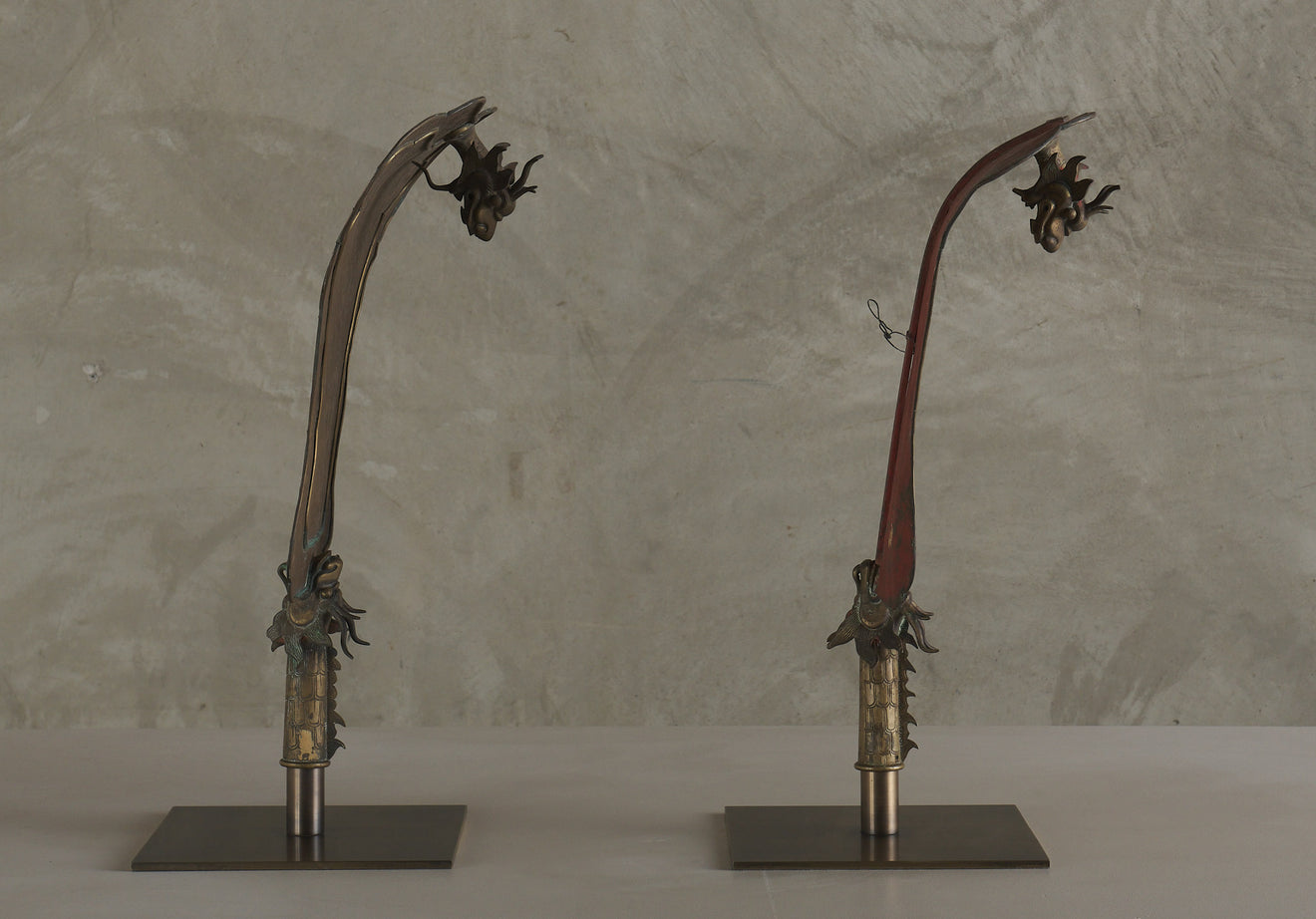 PAIR OF CHINESE DRAGON PROCESSIONAL SHIELDS, 19th C
