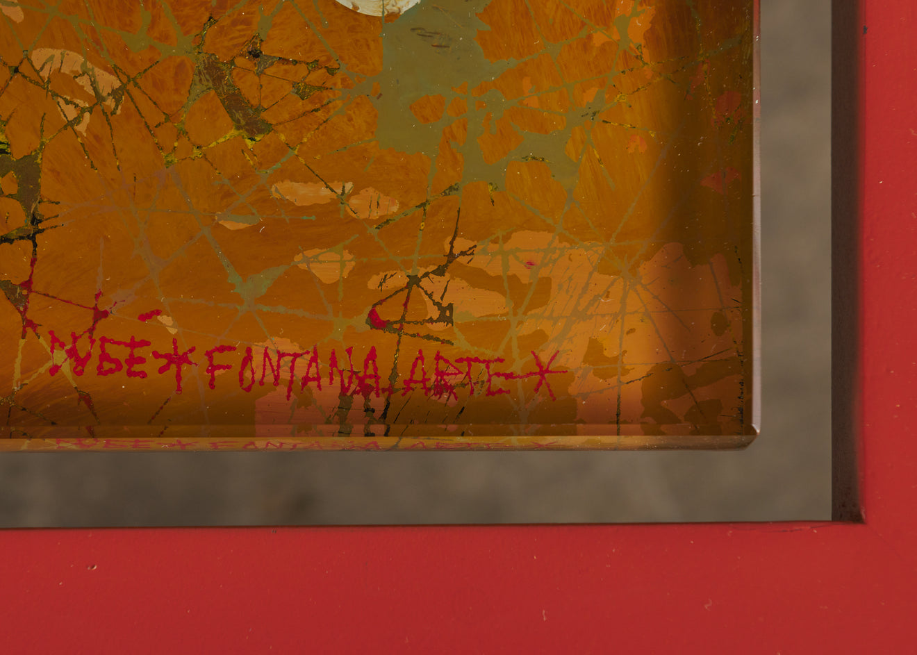 PAIR OF DUILIO (DUBE) BARNABE FOR FONTANA ARTE REVERSE PAINTED GLASS TABLES