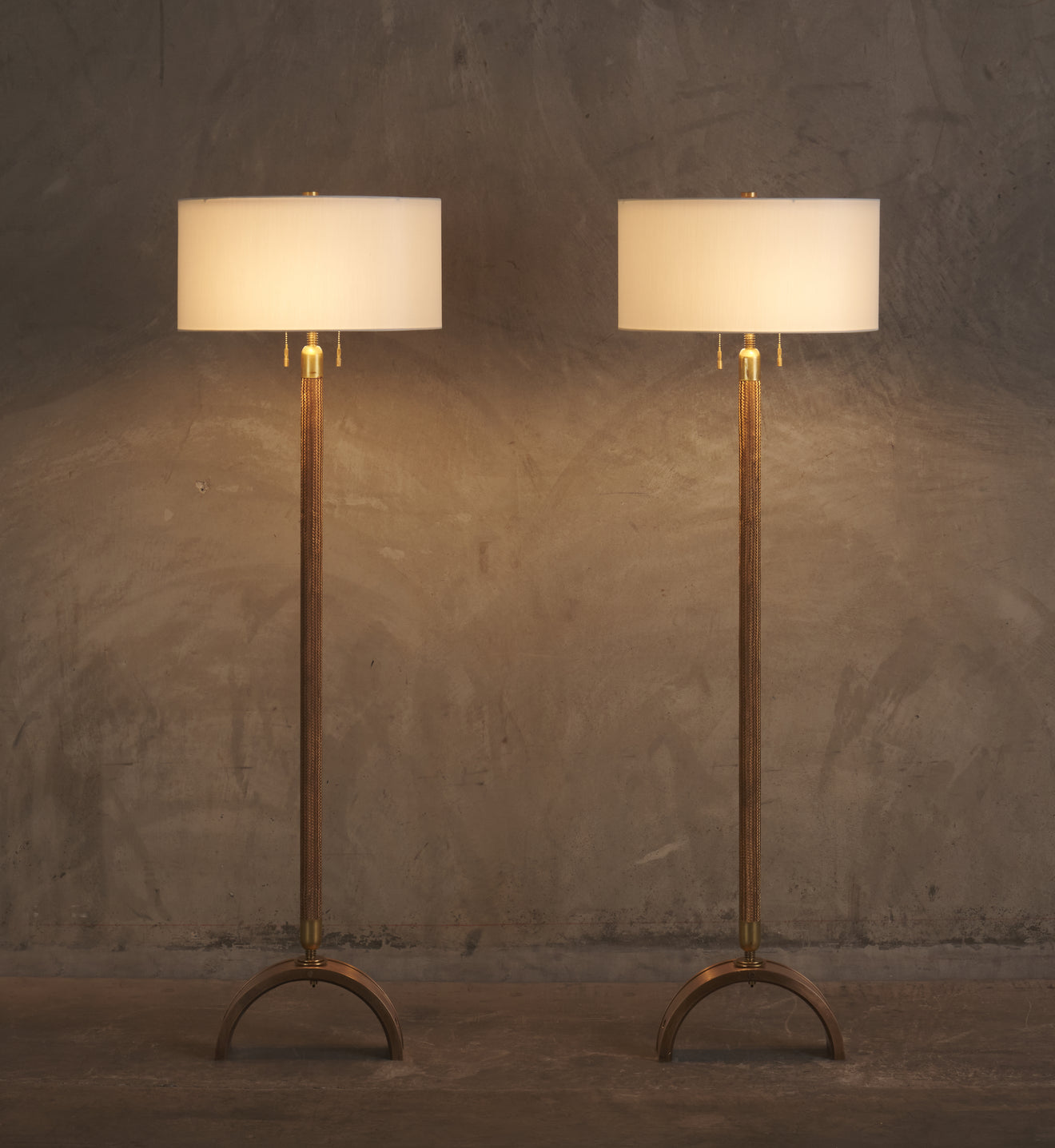 PAIR OF GIANNI VALLINO SNAKE SKIN BRASS STANDINGS