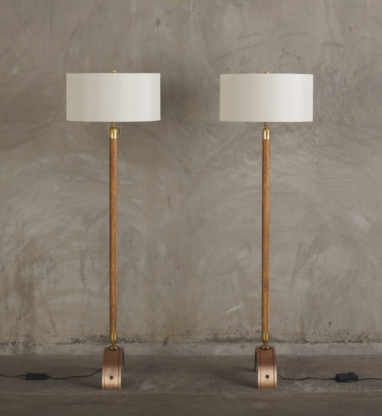 PAIR OF GIANNI VALLINO SNAKE SKIN BRASS STANDINGS