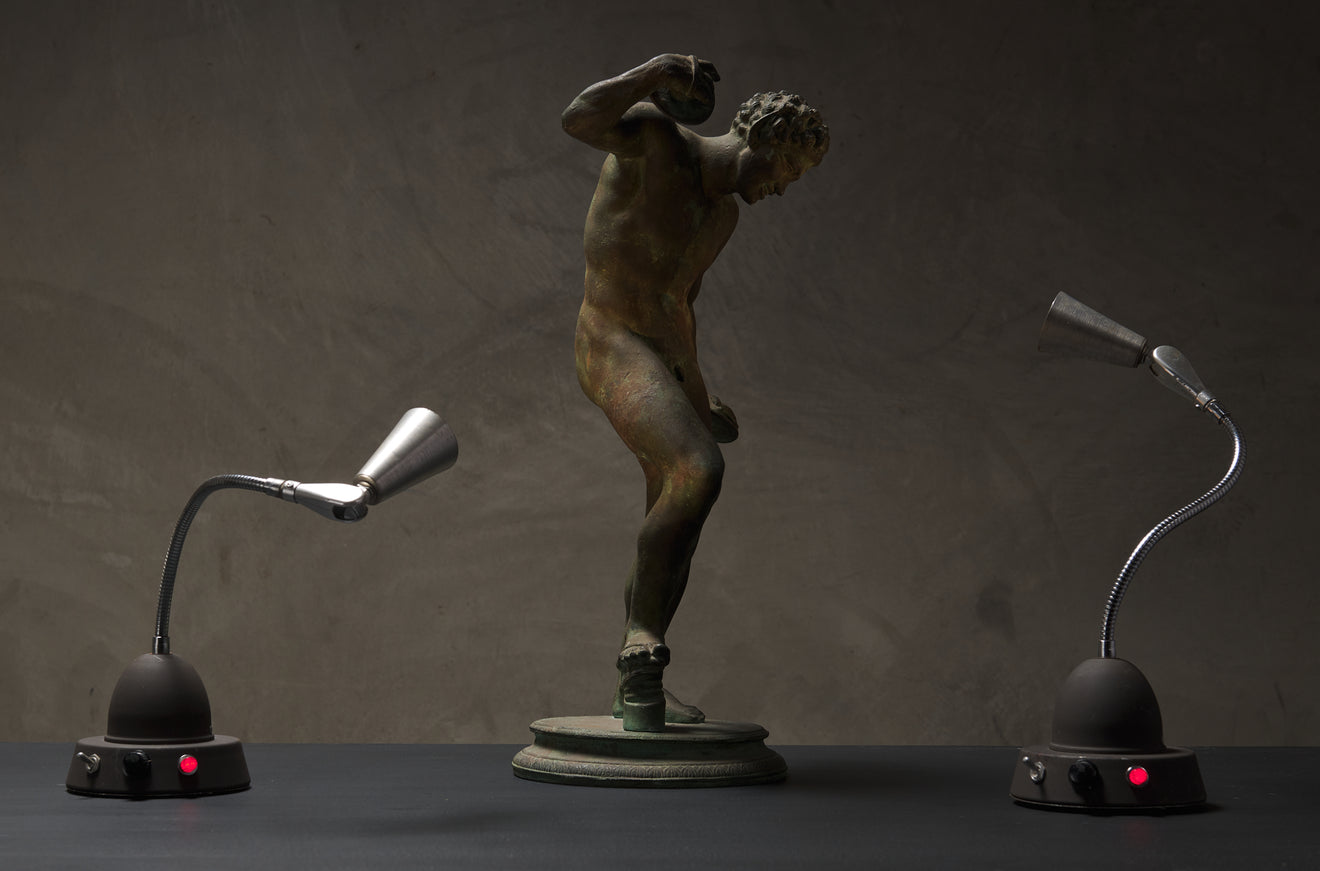 PAIR OF INDUSTRIAL ADJUSTABLE TABLE LAMPS