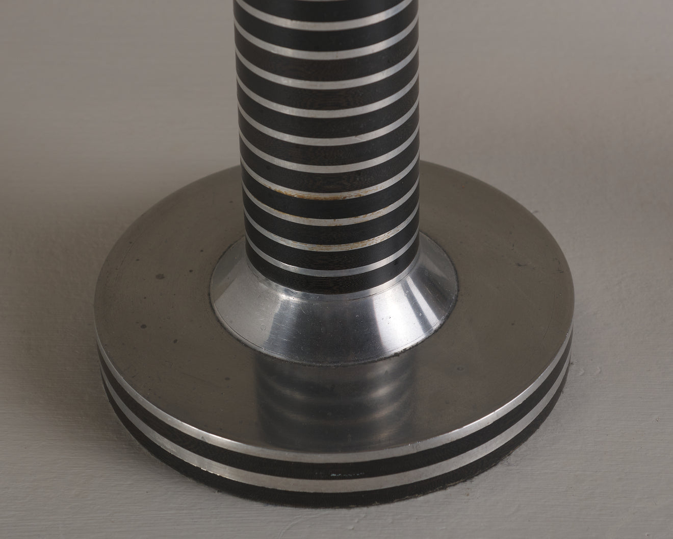 PAIR OF MACHINE AGE ALUMINUM LAMPS