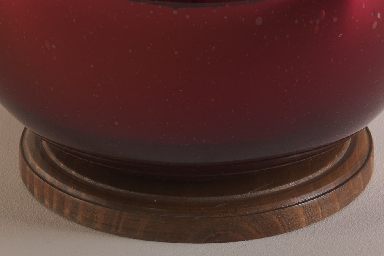 PAIR OF MAROON MERCURY LAMPS