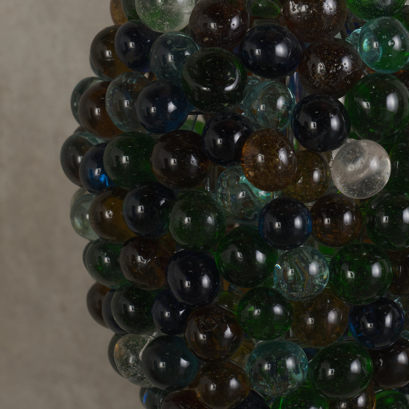 PAIR OF MURANO GLASS GRAPE CLUSTER PENDANT LIGHTS, ITALY, MID 20TH C