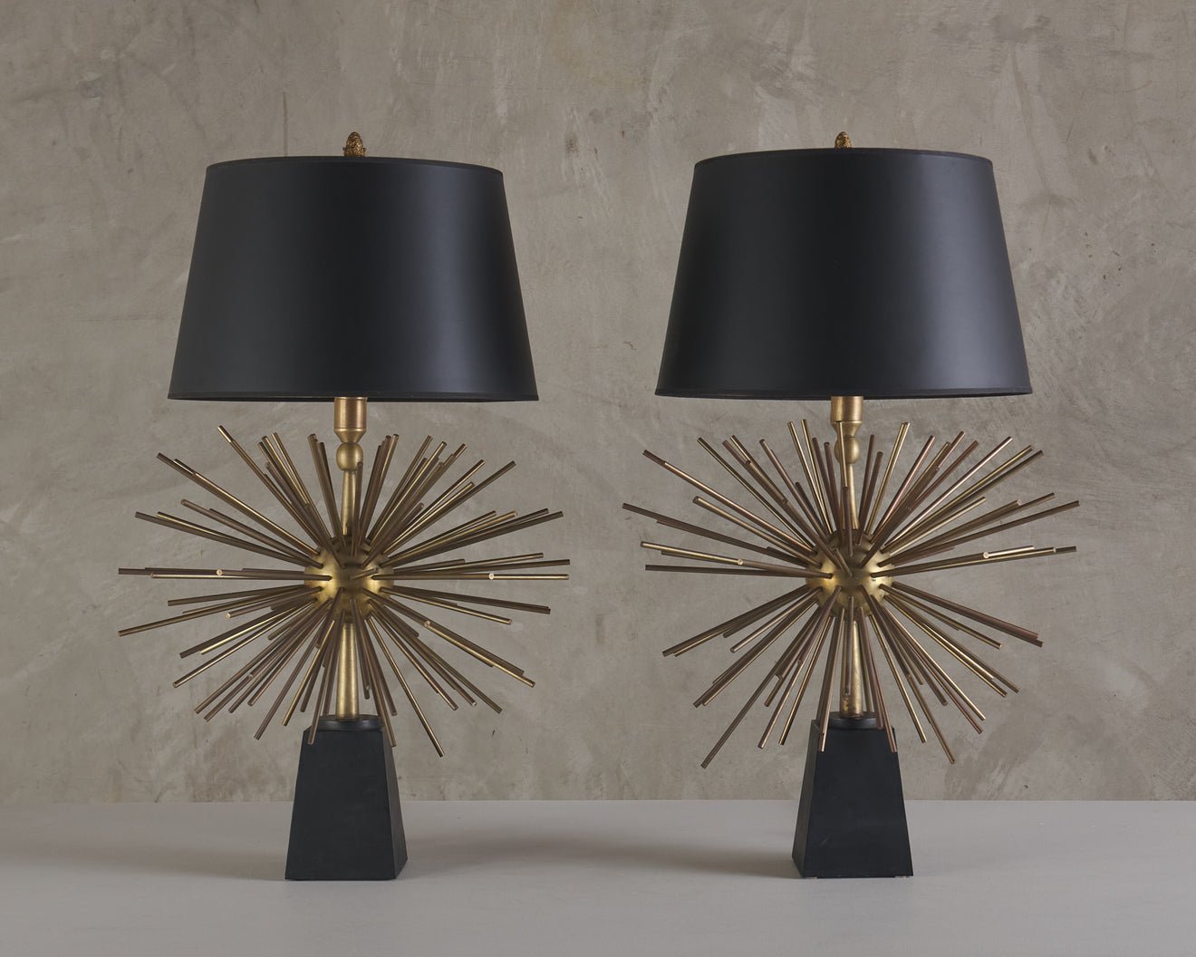 PAIR OF PANI MID CENTURY STARBURST TABLE LAMPS