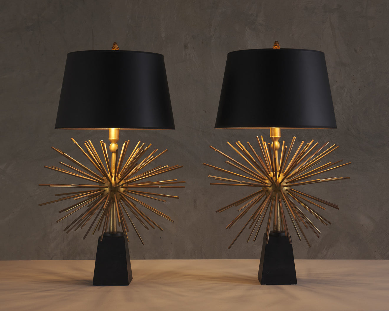 PAIR OF PANI MID CENTURY STARBURST TABLE LAMPS