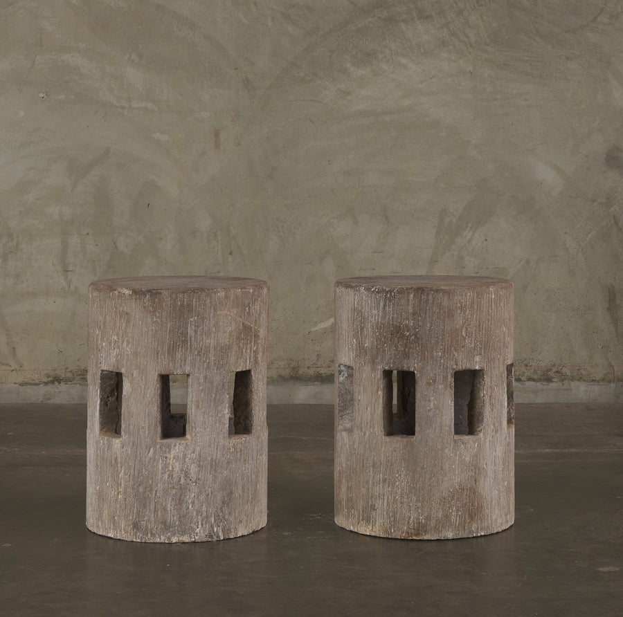 PAIR OF PERFORATED CANTERA DRUMS, X-LARGE