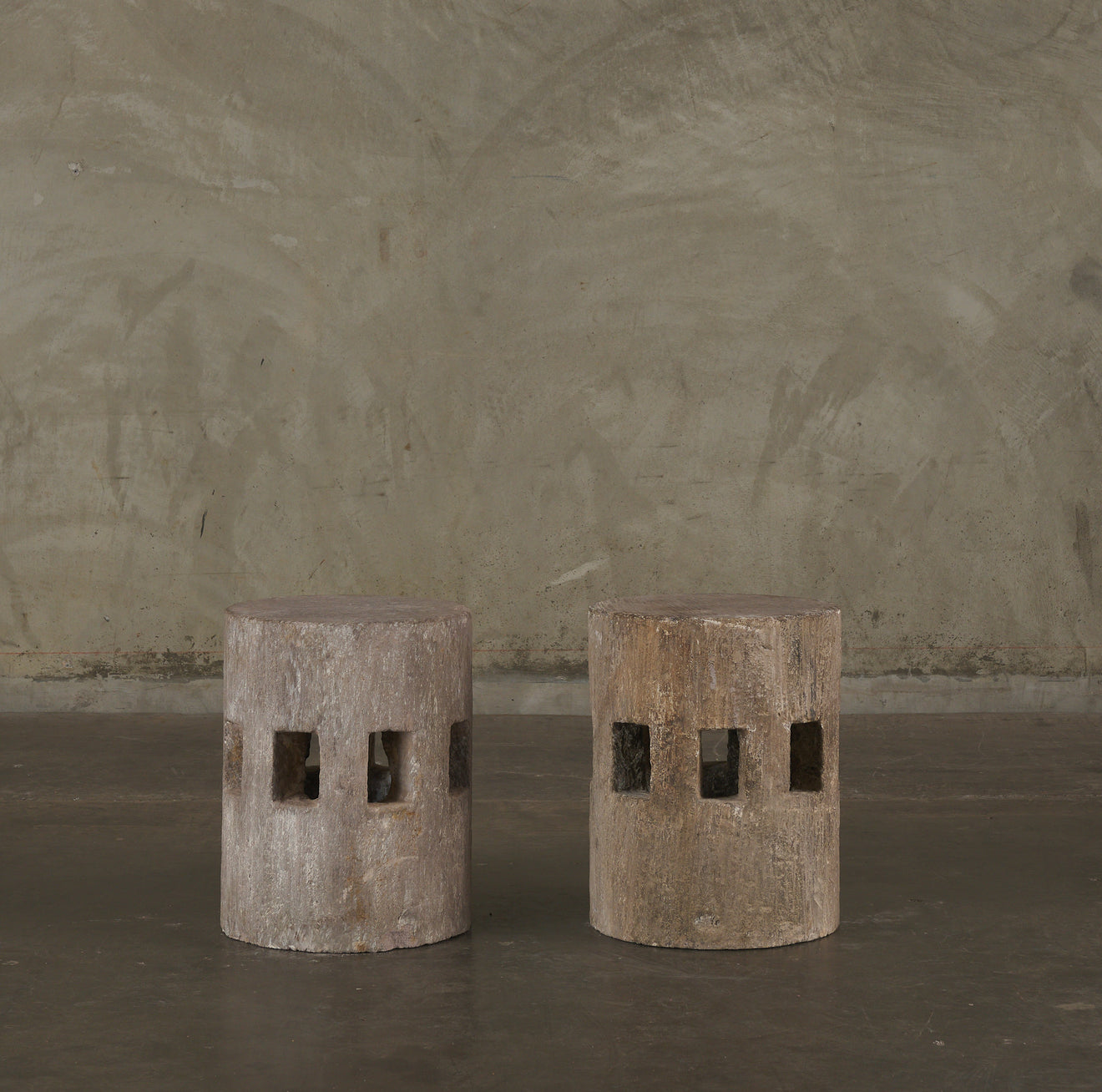 PAIR OF PERFORATED CANTERA DRUMS, MEDIUM