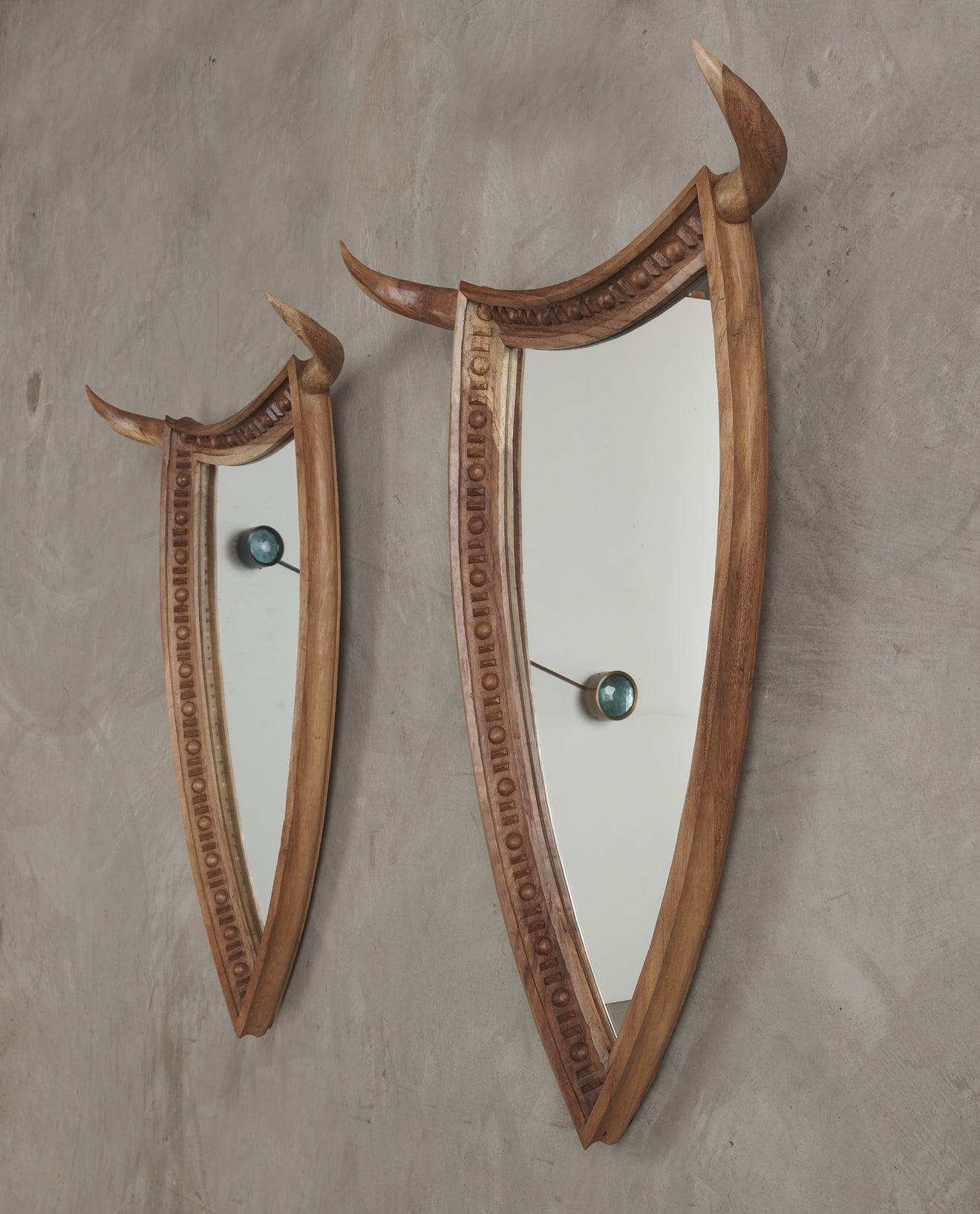 PAIR OF LARGE MINOTAUR MIRRORS BY MIKE DIAZ