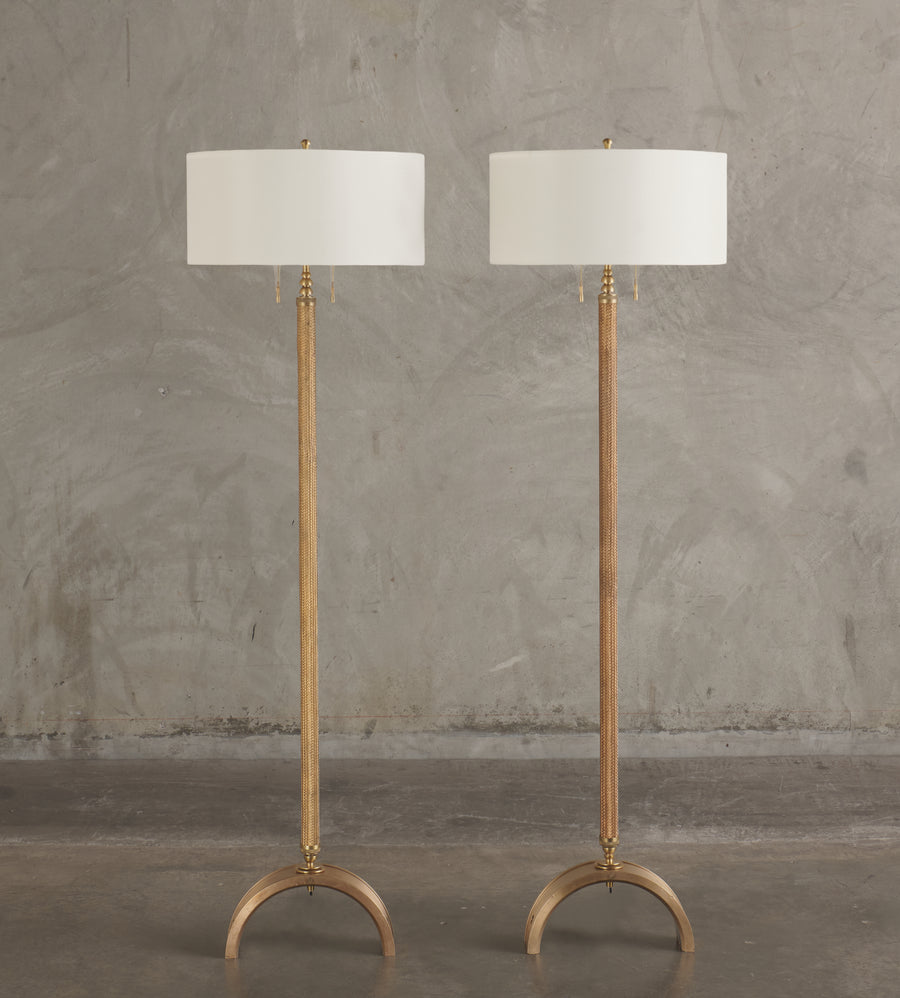 PAIR OF SNAKESKIN STANDING LAMPS BY GIANNI VALLINO