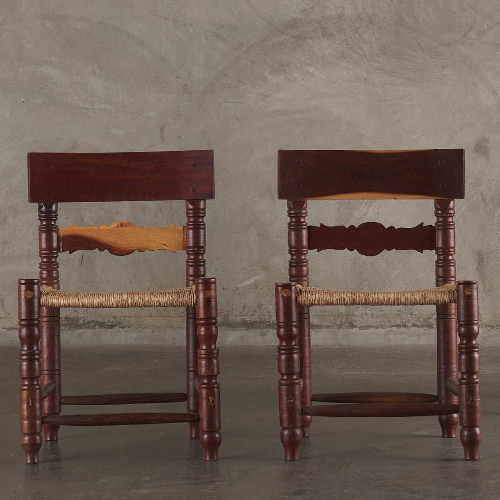 PAIR OF TROPICAL WOOD SIDE CHAIRS – Blackman Cruz