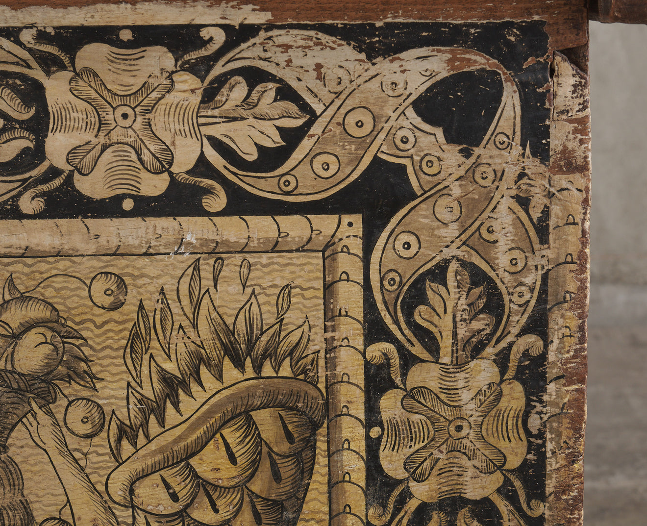 RARE ITALIAN LATE GOTHIC PAINTED CASSONE, 1480-1530