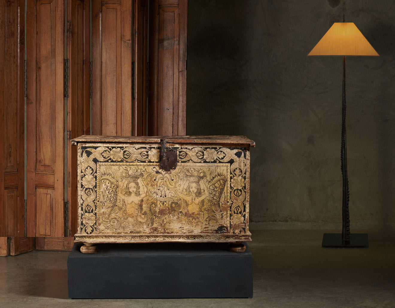 RARE ITALIAN LATE GOTHIC PAINTED CASSONE, 1480-1530