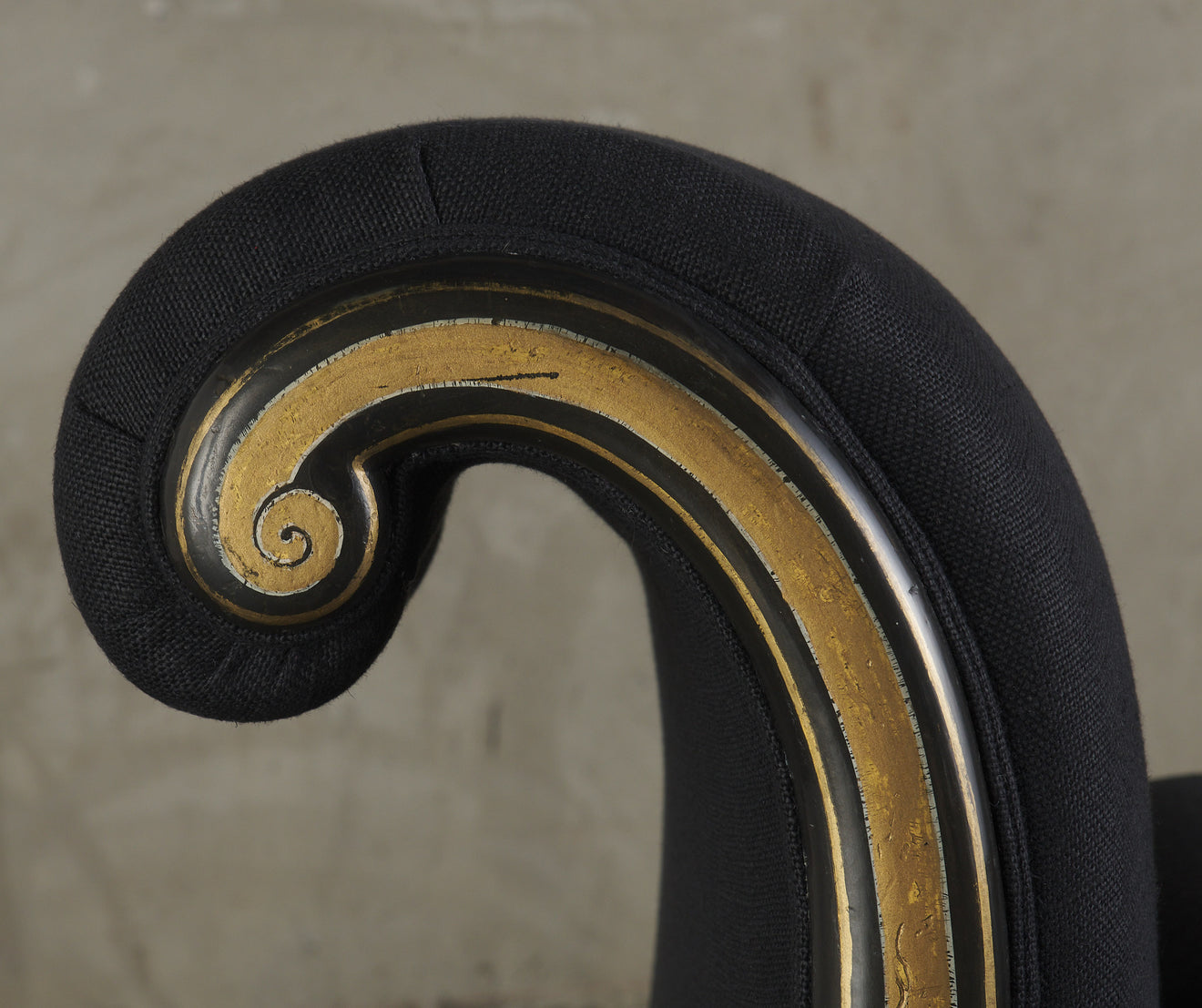 REGENCY GILT AND LACQUERED BEECH RECAMIER, c1820