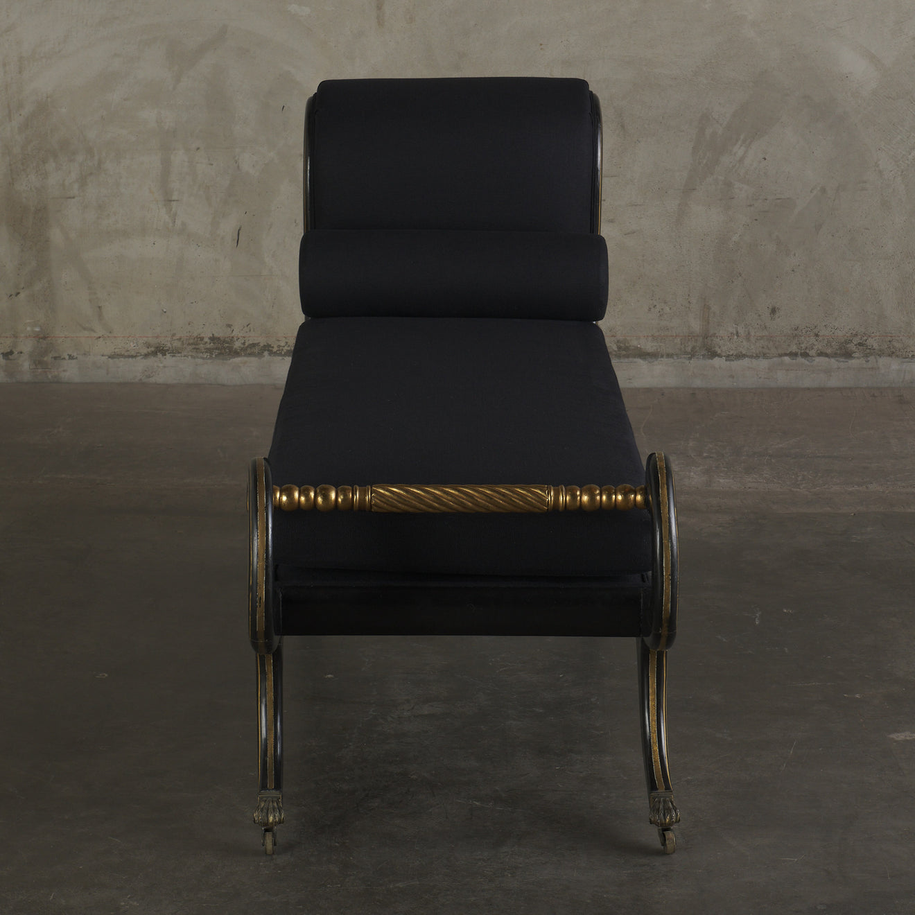 REGENCY GILT AND LACQUERED BEECH RECAMIER, c1820