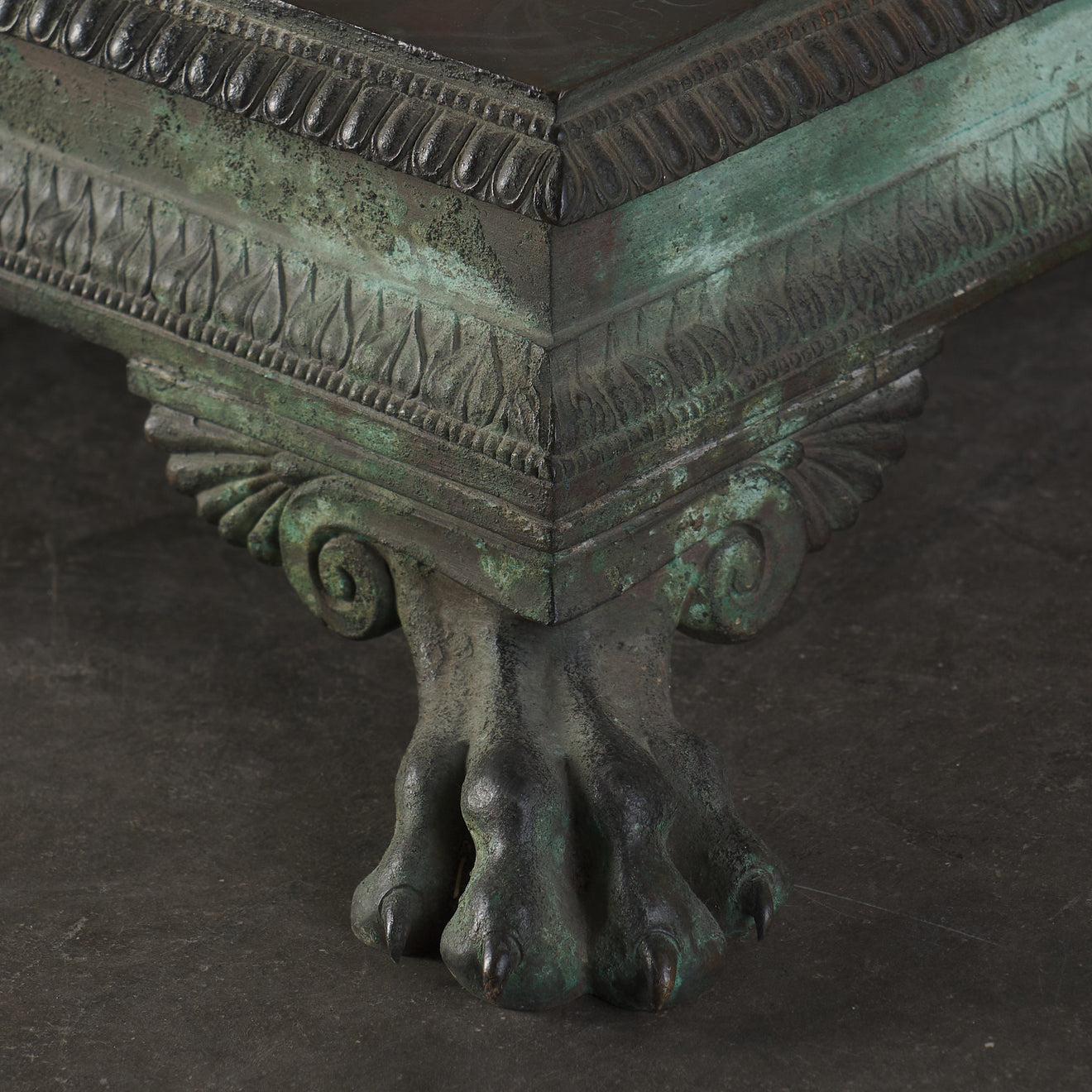 SPECTACULAR GRAND TOUR BRONZE & SILVER INLAID OIL LAMP STAND, NAPLES, 1902