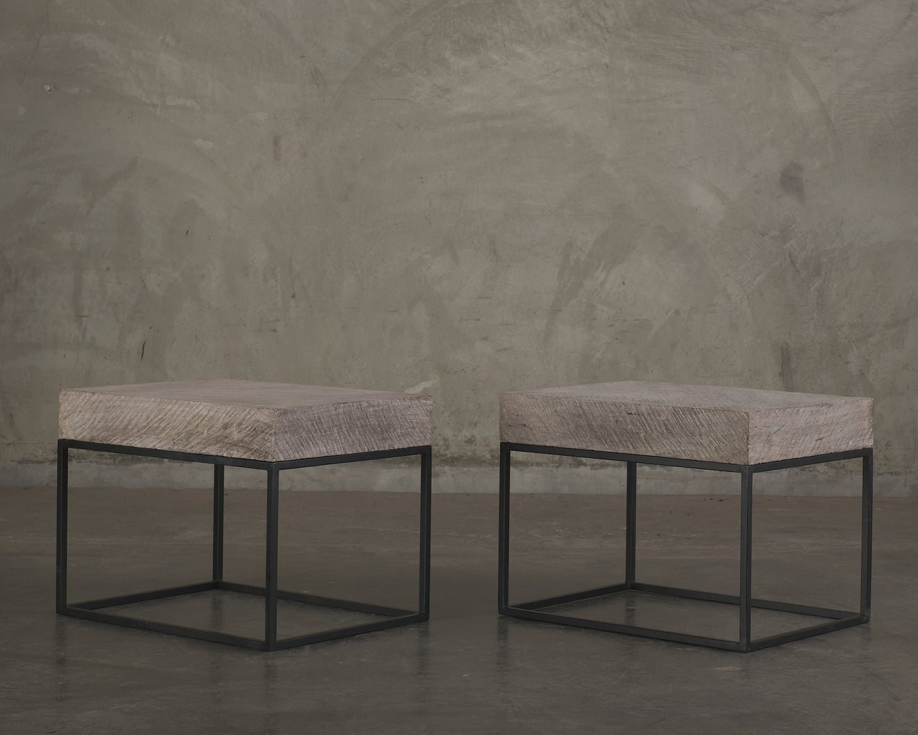 STEEL AND CANTERA SIDE TABLE(s)