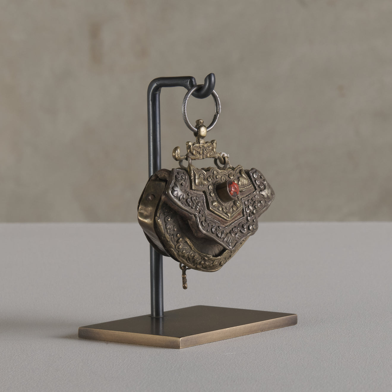 TINDER POUCH(es) WITH SILVER & BRASS FITTINGS, TIBET, 19TH C