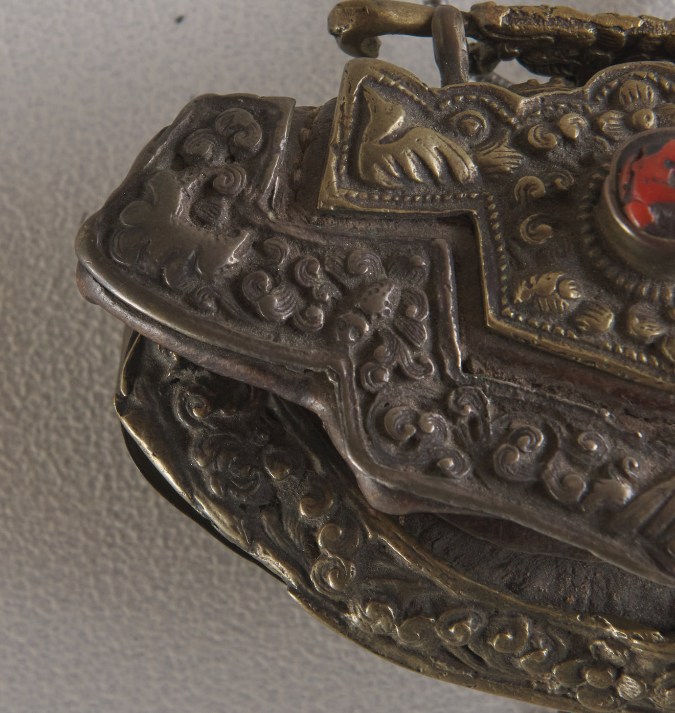 TINDER POUCH(es) WITH SILVER & BRASS FITTINGS, TIBET, 19TH C