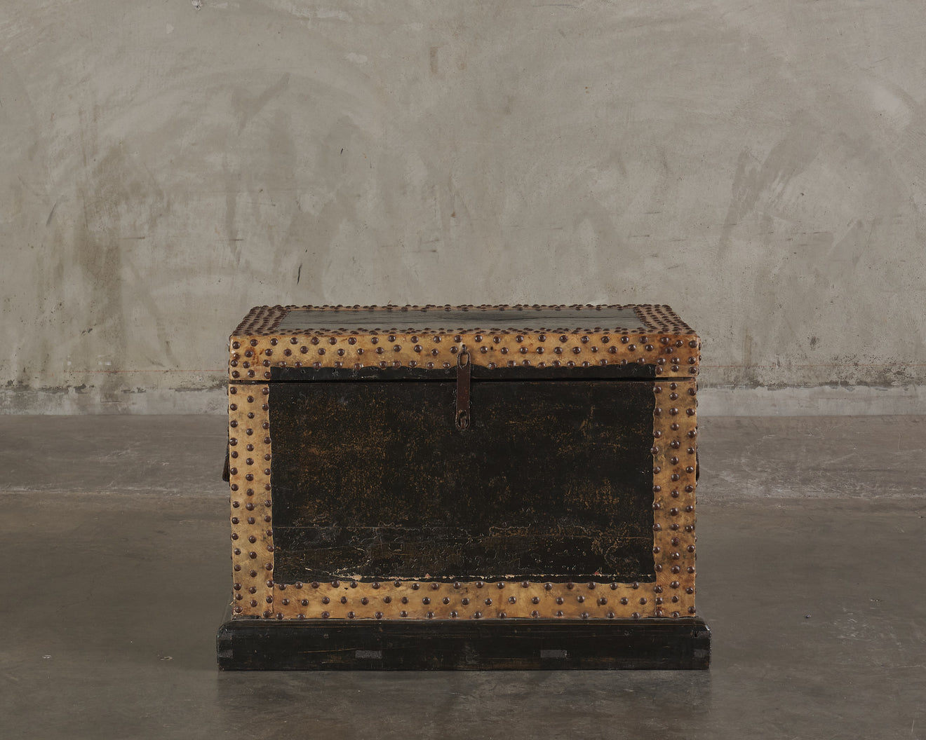 NORTH AFRICAN VELLUM STUDDED TRUNK, 19th C