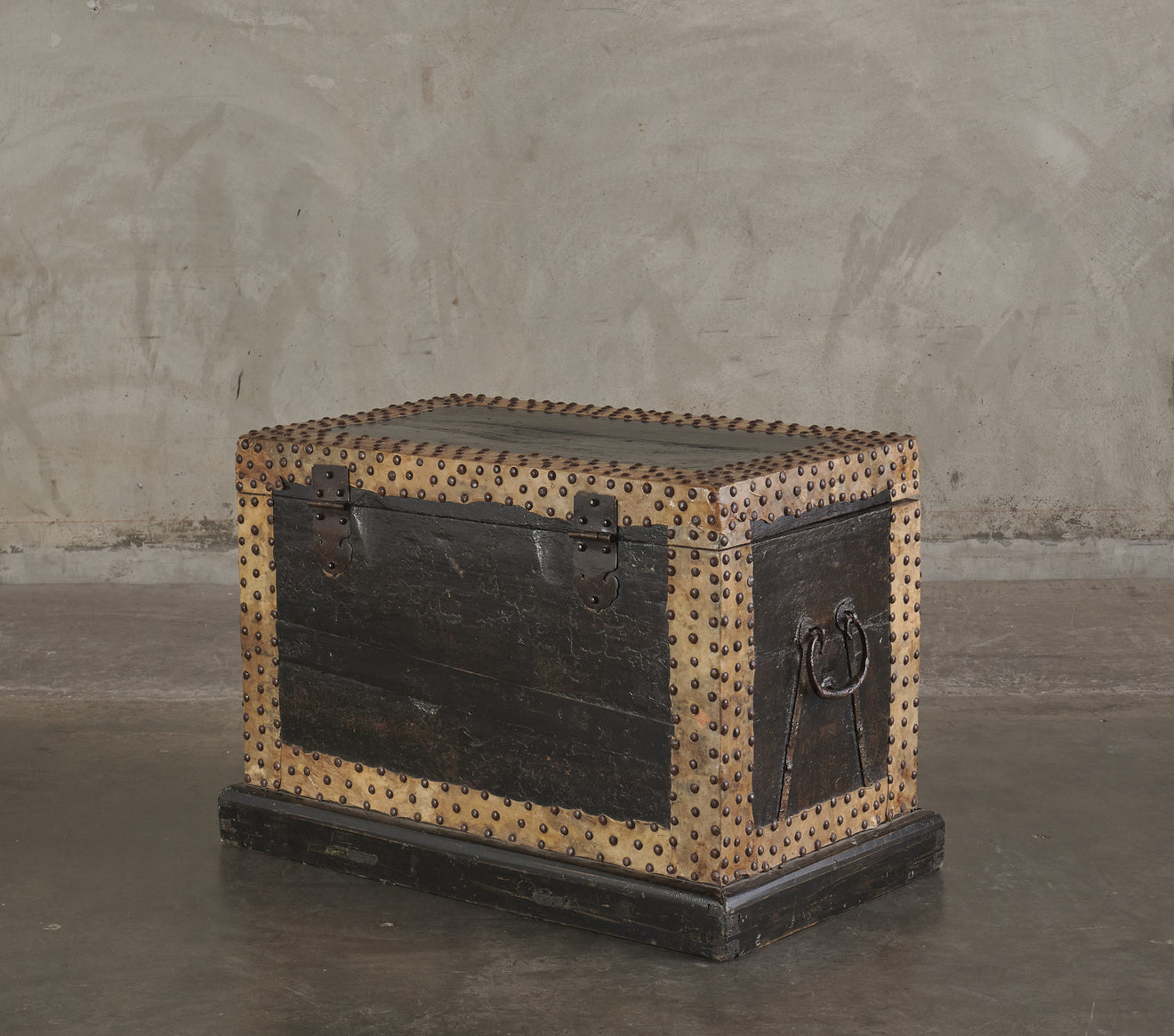 NORTH AFRICAN VELLUM STUDDED TRUNK, 19th C