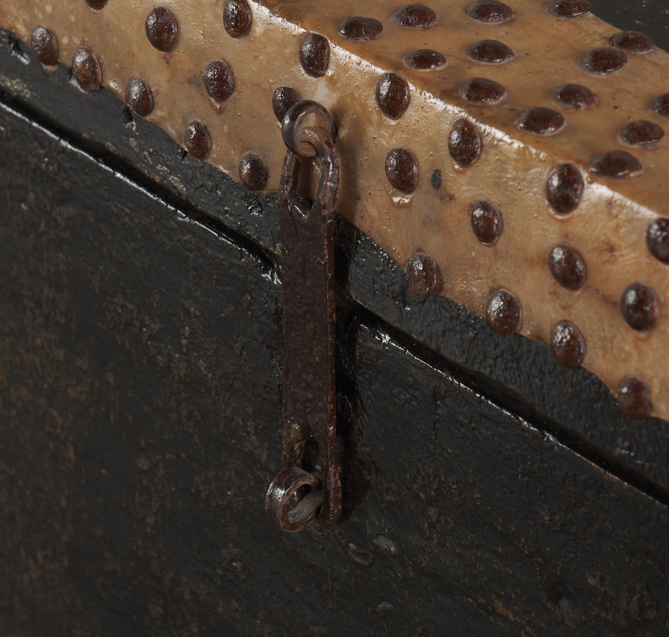 NORTH AFRICAN VELLUM STUDDED TRUNK, 19th C