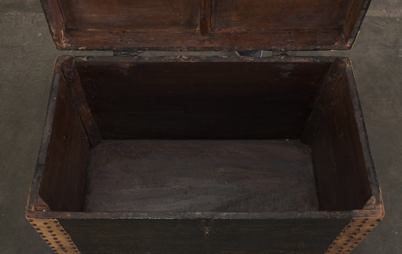 NORTH AFRICAN VELLUM STUDDED TRUNK, 19th C