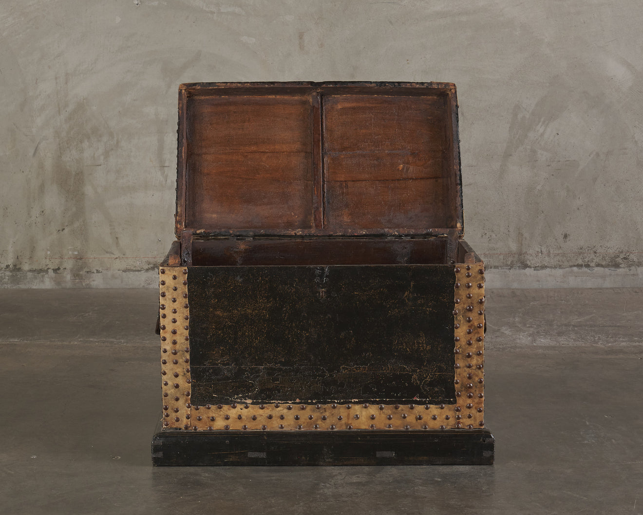NORTH AFRICAN VELLUM STUDDED TRUNK, 19th C