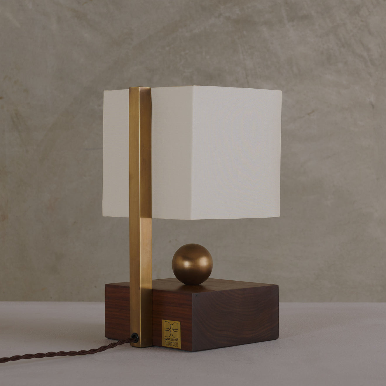 BOUDOIR LAMP, WALNUT