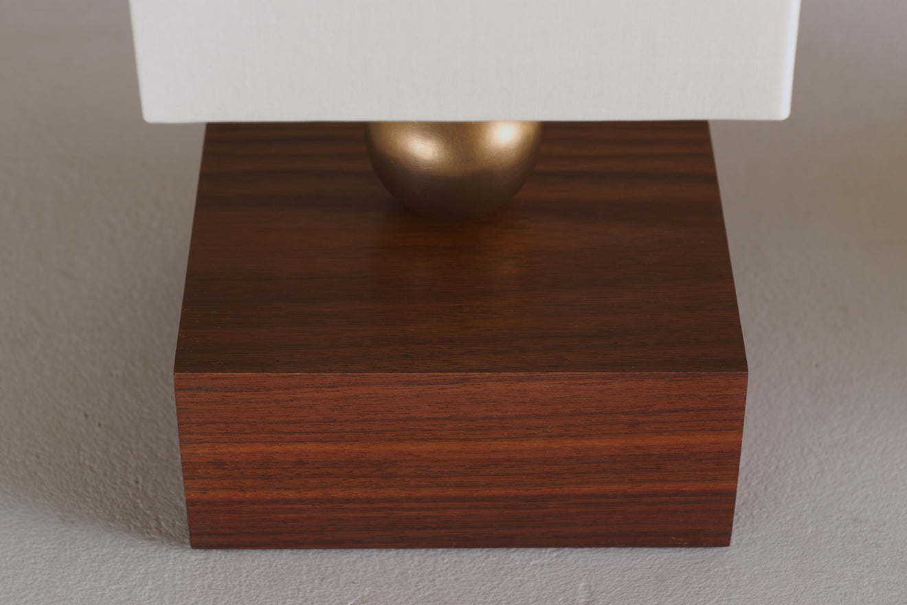 BOUDOIR LAMP, WALNUT