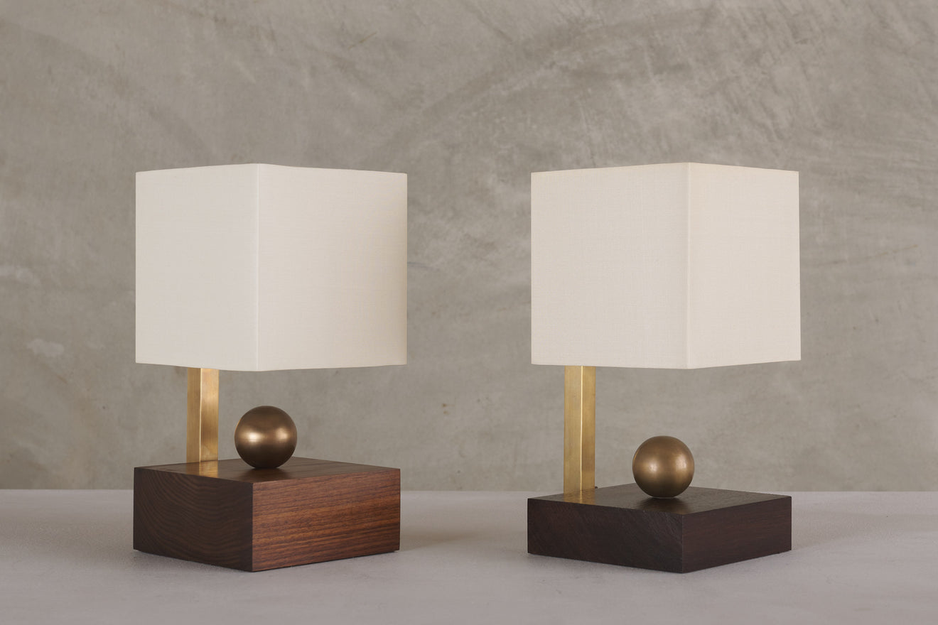BOUDOIR LAMP, WALNUT