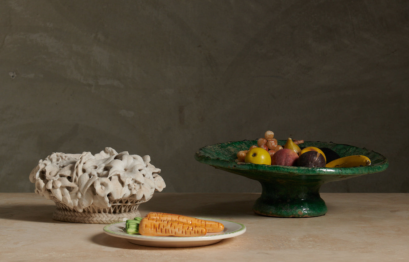 WELL WEATHERED CARVED MARBLE FLOWER ARRANGEMENT(S)